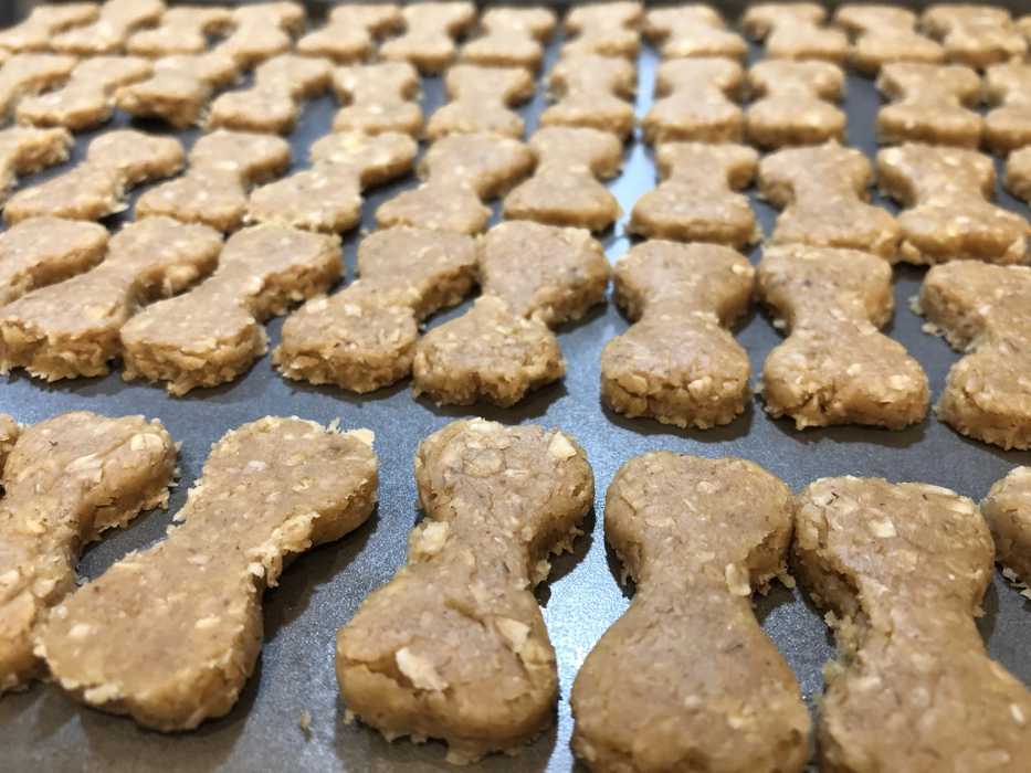 hero image of peanut butter dog treats